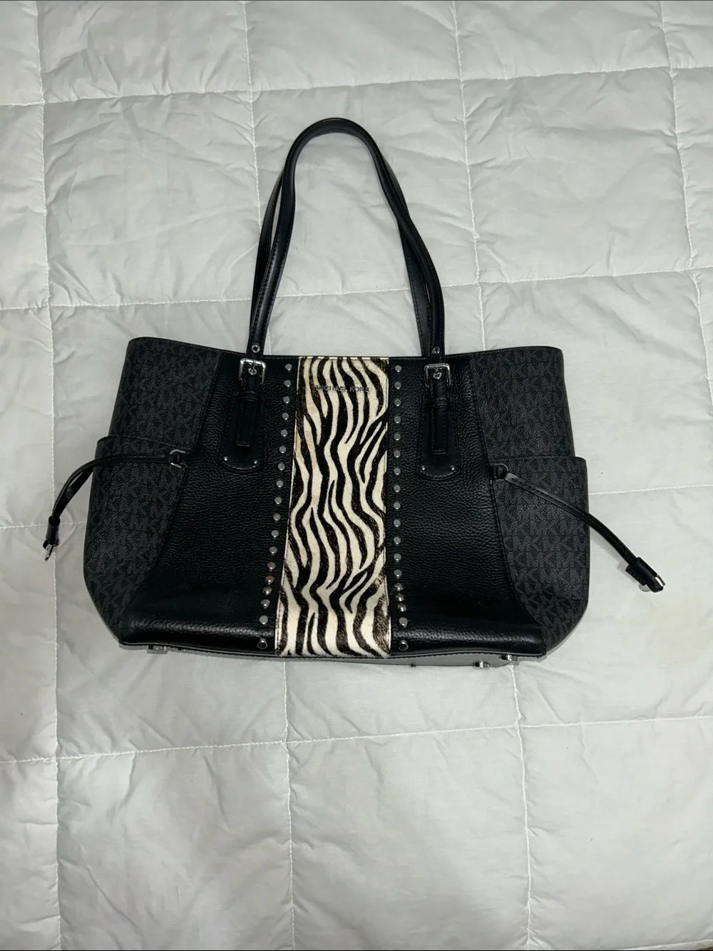 Michael Kors Black Zebra Tote Bag